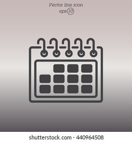 Web line icon. Calendar