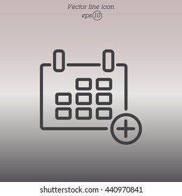 Web line icon. Calendar