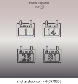 Web line icon. Calendar