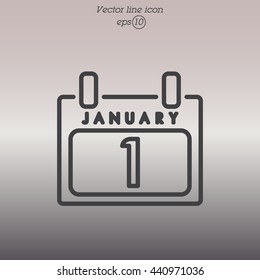 Web line icon. Calendar