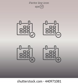 Web line icon. Calendar