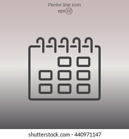 Web line icon. Calendar