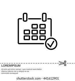 Web line icon. Calendar