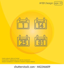 Web line icon. Calendar