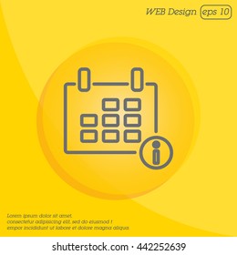 Web line icon. Calendar