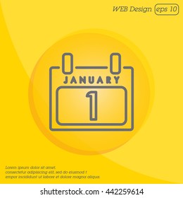 Web line icon. Calendar
