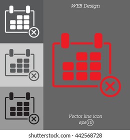 Web line icon. Calendar