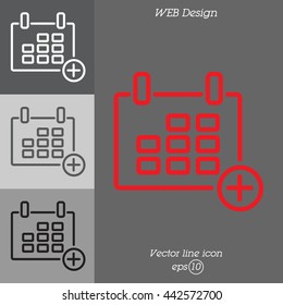 Web line icon. Calendar