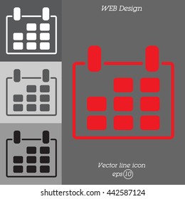 Web line icon. Calendar