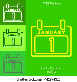 Web line icon. Calendar