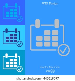 Web line icon. Calendar