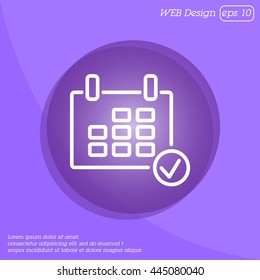 Web line icon. Calendar