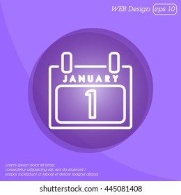 Web line icon. Calendar