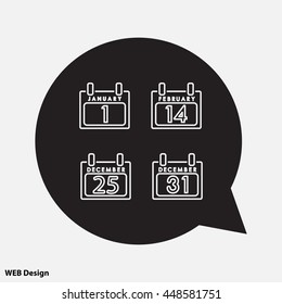 Web line icon. Calendar