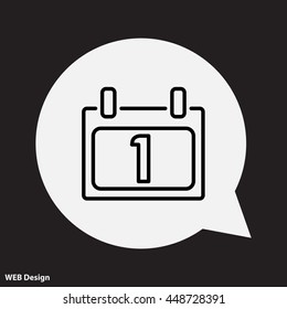 Web line icon. Calendar