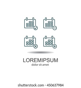 Web line icon. Calendar