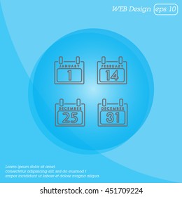 Web line icon. Calendar