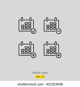 Web line icon. Calendar