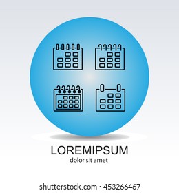 Web line icon. Calendar