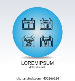 Web line icon. Calendar