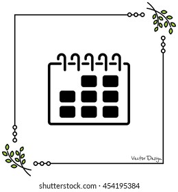 Web line icon. Calendar