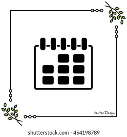 Web line icon. Calendar
