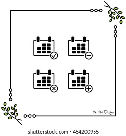 Web line icon. Calendar