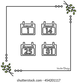 Web line icon. Calendar