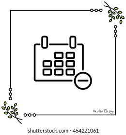 Web line icon. Calendar