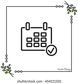 Web line icon. Calendar