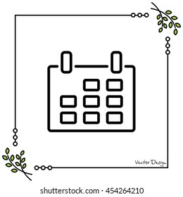 Web line icon. Calendar