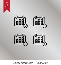 Web line icon. Calendar