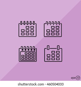 Web line icon. Calendar