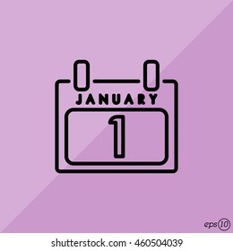 Web line icon. Calendar