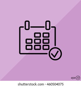Web line icon. Calendar
