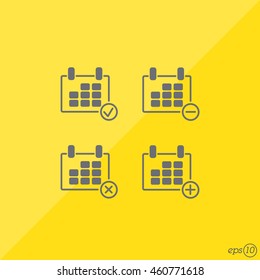 Web line icon. Calendar
