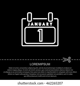 Web line icon. Calendar