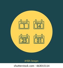 Web line icon. Calendar