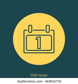 Web line icon. Calendar