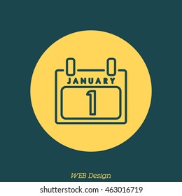 Web line icon. Calendar