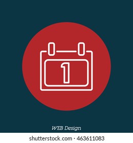 Web line icon. Calendar