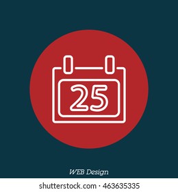Web line icon. Calendar