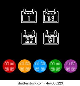 Web line icon. Calendar