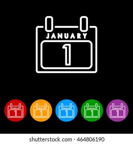 Web line icon. Calendar
