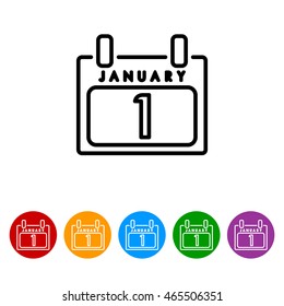 Web line icon. Calendar