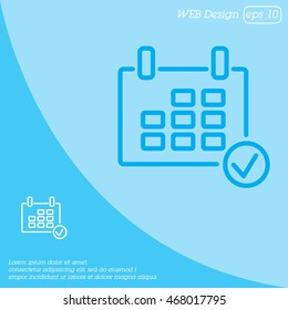 Web line icon. Calendar