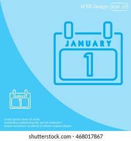 Web line icon. Calendar