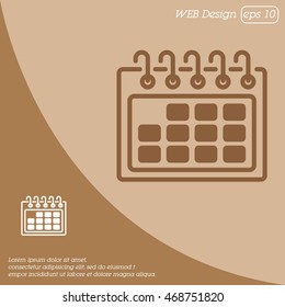 Web line icon. Calendar