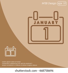 Web line icon. Calendar