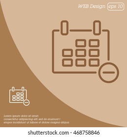 Web line icon. Calendar